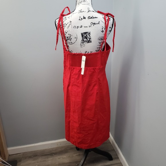 Anthropologie Slip Dress Womens Petites L Red Side Zip Adjustable Narrow Straps - Picture 2 of 11